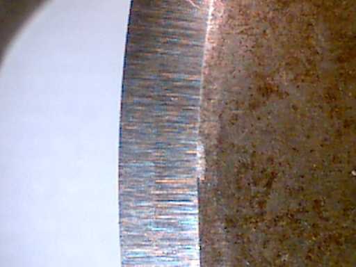 10X micrograph, radiused blade