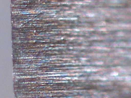 200x micrograph, radiused blade, buffing